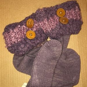 NWT Cute Purple Boot Socks